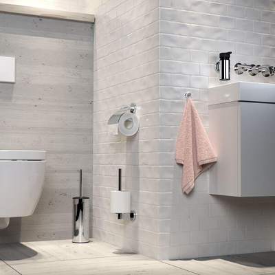 Tiger Noon Toiletrolhouder - met klep - chroom