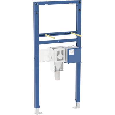 Geberit Duofix wastafel - 112cm wastafelkraan inbouw functiebox en inbouwsifon - blauw