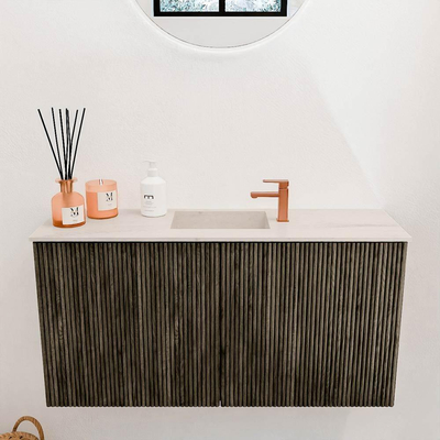 Mondiaz JOYA-DLUX 80cm toiletmeubel - kleur Shadow - Wastafel FAYE positie Midden 1 kraangat kleur Meli.