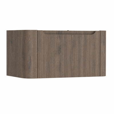 H&R Badmeubelen Juice Wastafelonderkast - 80x45x40cm - afgeronde hoeken - 1 lade - geïntegreerde greep - Tucson oak