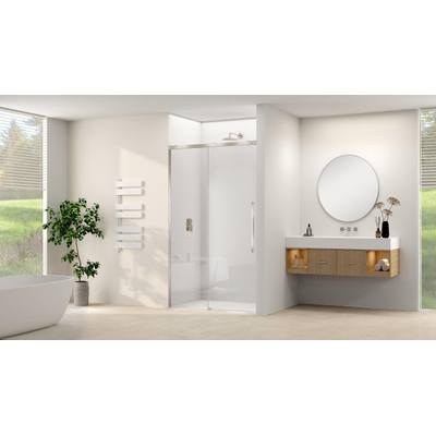 Van Rijn Products ST09 Schuifdeur vast deel - 117.5x200cm - helder glas - soft-close - incl. RVS Geborsteld