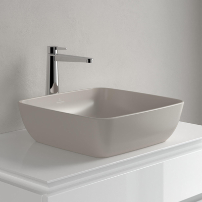 Villeroy & Boch Artis opzetwastafel - 41cm vierkant - zonder kraangat CeramicPlus - almond (beige)