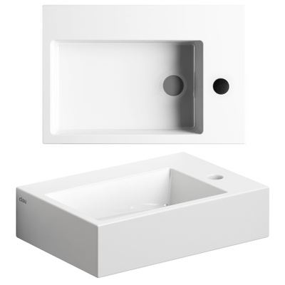Clou Flush 2 Plus lave-mains 42,5x10,5cm trou de robinet sans bonde Céramique Blanc