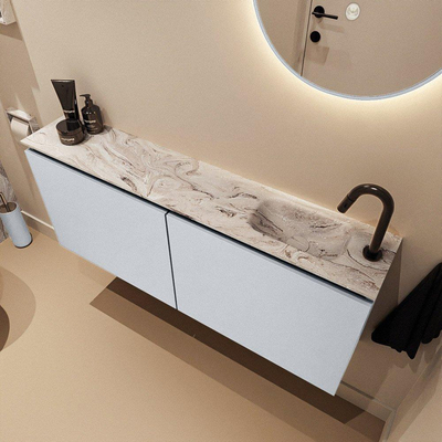 MONDIAZ TURE-DLUX 120cm toiletmeubel Clay. EDEN wastafel Glace positie rechts. Met 1 kraangat.