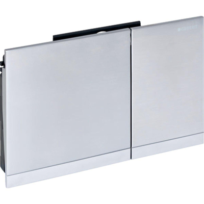Geberit Sigma60 kit de finition - chasse à 2 touches - carré - chrome brossé/chrome brillant