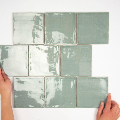 Terravito Viondo wandtegel - 13x13cm - 8mm - vierkant - glans jade (groen)