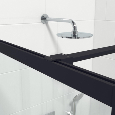 Marenza Bellini Inloopdouche - 100x200cm - veiligheidsglas - helder glas - frame rondom - anti kalk - mat zwart