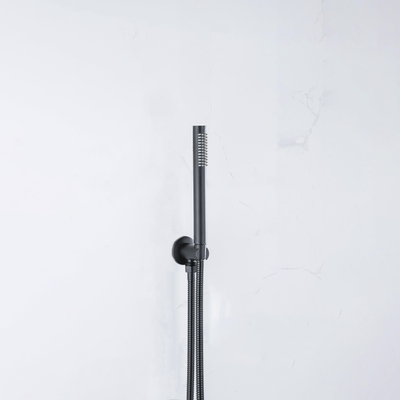 FortiFura Calvi Coude pour flexible de douche avec rosace ronde Noir mat