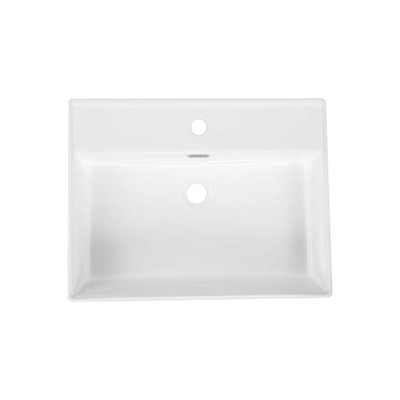 Saniclass Legend Meubelwastafel - 61x47x16cm - met overloop - 1 wasbak - 1 kraangat - keramiek - glans wit
