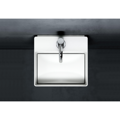 Clou Flush Fontein - 28x27x10cm - met afvoerplaat - met afvoerplug - voorbewerkt kraangat - mat wit