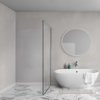 Aqua Vista Lokla paroi latérale - 30x200cm - incl. kit de montage - pour cabine de douche - noir mat