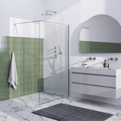 Brauer Season Douche à l'italienne - 120x200cm - verre clair avec cadre - Inox