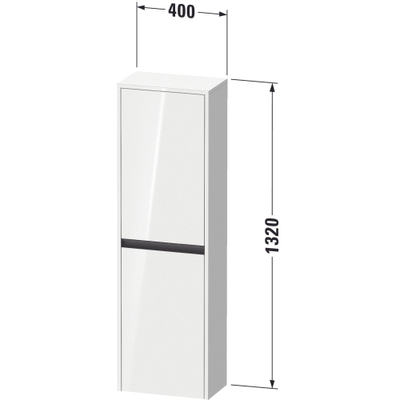 Duravit Ketho.2 Armoire mi-haute 40x24x132cm 2 portes pivotant à gauche Panneau de particules Chêne (noir) Mat