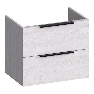 BRAUER Elevate meuble sous-lavabo peu profond 60 sans poignées rapportées 2 tiroirs softclose et 1 découpe pour siphon - Forest Seashell