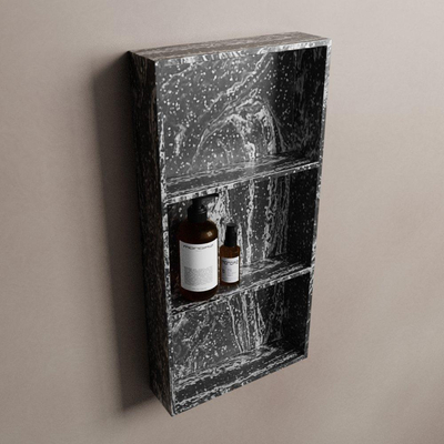 Mondiaz EASY Niche salle de bains - 59.5x8x29.5cm - à encastrer ou à monter - 3 compartiments - Lava