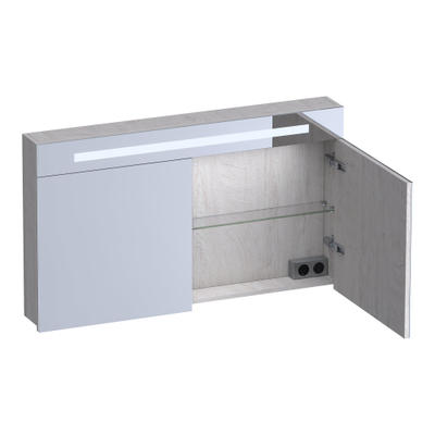 BRAUER Promise spiegelkast – 119x70x15 cm – directe LED boven – 2 deuren – Forest Seashell