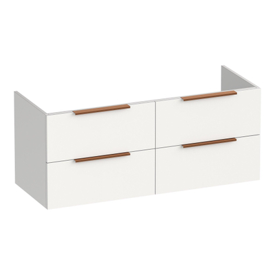 BRAUER Elevate wastafelonderkast 120 excl. opleggrepen 4 softclose lades en 2 sifon uitsparingen - mat wit