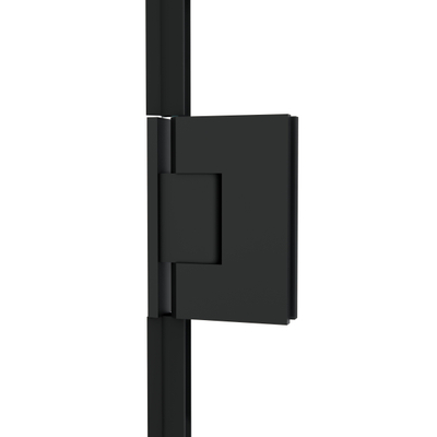 FugaFlow Eccelente Vetro Porte de douche - 70x200cm - charnières - poignée de porte - plat - verre de sécurité clair - Noir mat