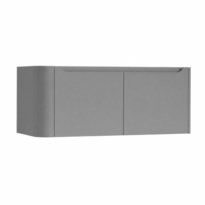 H&R Badmeubelen Juice Meuble sous vasque - 120x45x40cm - angle gauche arrondi - 2 tiroirs - poignée intégrée - stone grey