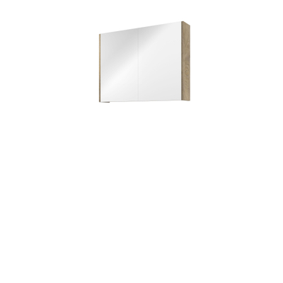 Proline spiegelkast comfort avec miroir sur plaque à l'intérieur de 2 portes 80x14x60cm chêne brut