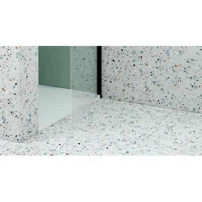 Prissmacer Cerámica Gobi carrelage mural et de sol - 60x60cm - 10mm - Carré - rectifié - Terrazzo - Blanc mat