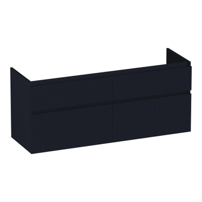 BRAUER Delight Wavy wastafelonderkast 140 4 softclose lades - greeploos - 2 sifon uitsparingen - mat zwart