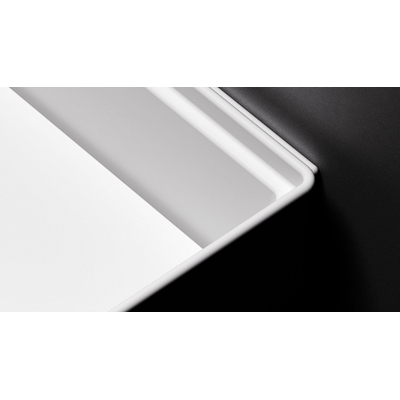Clou New Flush lave-mains 38x18cm sans plage de robinetterie avec plaque de vidage aluite Blanc mat