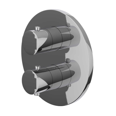 IVY Bond Partie apparente - pour mitigeur thermostatique encastré - inverseur d’arrêt 3 voies - rosace ronde - Chromé