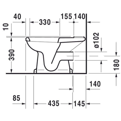 Duravit Serie 1930 staand toilet 38x39x65cm duoblok zonder reservoir diepspoel PK wit TWEEDEKANS