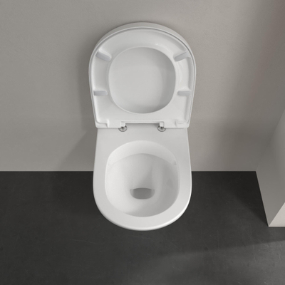 Villeroy & Boch O.novo pack wandcloset verkort - 49cm - zonder spoelrand CeramicPlus - softclose - quickrelease - compact - White Alpine (glans wit)