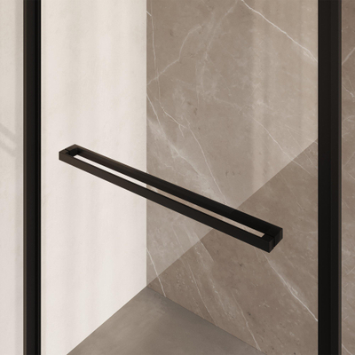 BRAUER Luminis Douchecabine - 120x90x200cm - 3-delig naar binnen draaiend - helder glas - omkeerbaar - incl. glascoating - mat zwart
