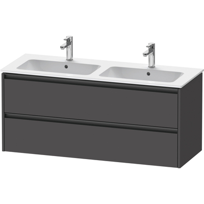 Duravit ketho 2 meuble de lavabo avec 2 tiroirs pour double vasque 128x48x55cm avec poignées anthracite graphite mat