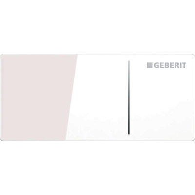 Geberit Omega70 bedieningplaat, 2-toets spoeling frontbediening voor toilet 11.2x5cm glas wit
