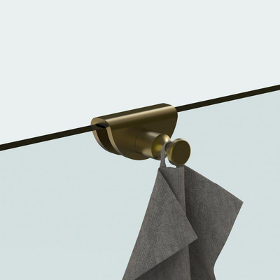 Fortifura Calvi accessoireset - glaswisser - zeepdispenser - handdoekhaak - geborsteld messing (goud)