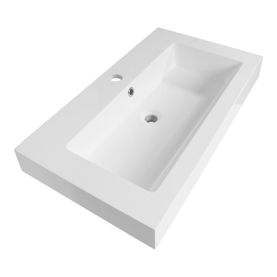 BRAUER Florence lavabo pour meuble 80cm 1 lavabo et 1 trou de lavabo polybéton blanc brillant