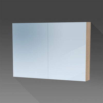 BRAUER Impress Deluxe spiegelkast - 100x70x15cm - interne en externe verlichting - 2 dubbelzijdige spiegeldeuren - Sunlit