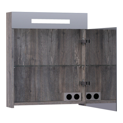 BRAUER Promise Deluxe armoire de toilette – 59 x 70 x 15 cm – LED directe – ouverture à droite – Driftwood