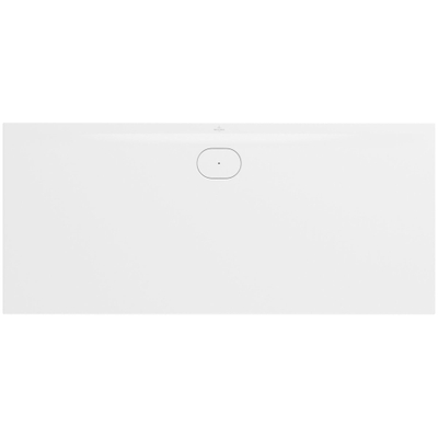 Villeroy & Boch Ecora douchebak - 180x80x3.5cm - afvoer lange zijde - stone white (wit)