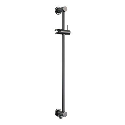 Brauer Gunmetal Edition Colonne de douche thermostatique avec pommeau 20cm et bras mural courbé 40cm et douchette Stylo 1 jet flexible lisse avec coude mural Gunmetal brossé PVD