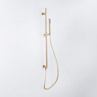 FugaFlow Eccelente Acces Glijstang met geïntegreerde wandaansluitbocht - 90cm - Geborsteld Messing PVD (Goud)