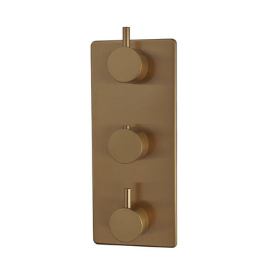 Wiesbaden Caral Ensemble de finition thermostat encastré 3 voies bronze cuivre brossé PVD