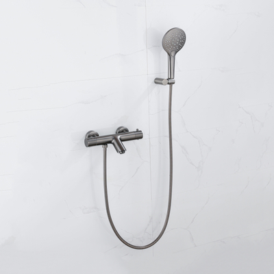 Fortifura Calvi Handdouche - diameter 12cm - rond - 3 standen - PVD - geborsteld gunmetal (antraciet)