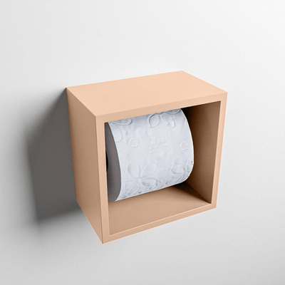Mondiaz EASY Porte-rouleau de papier toilette - CUBE 170 - 16x16x16cm - solid surface - Rosee