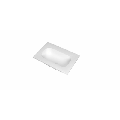 INK Reflekt lavabo - 60x40x1,5cm polystone central sans trou de robinet - mat blanc