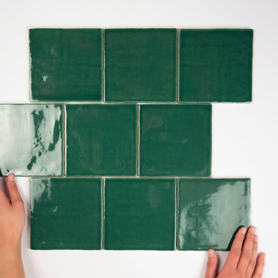 Terravito Viondo wandtegel - 13x13cm - 8mm - vierkant - glans groen