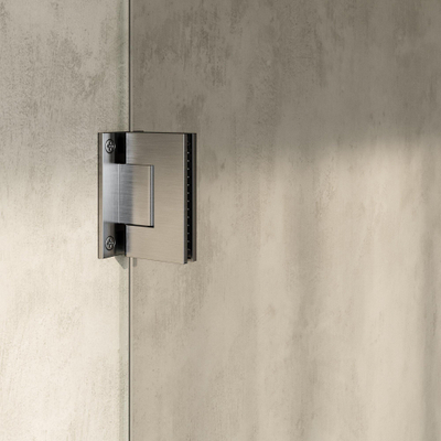 BRAUER Void Carving Porte de niche - 2 pièces - 140x200cm - porte battante 70cm sur mur - revêtement verre - réversible - verre clair - Acier inoxydable brossé PVD