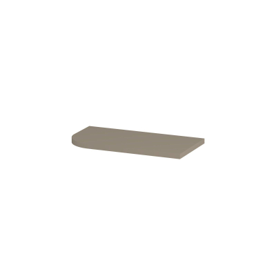 INK Concept R Wastafelblad - 40x22x1.7cm - tbv fonteinonderkast afgerond links - MDF lak - Mat creme cotton