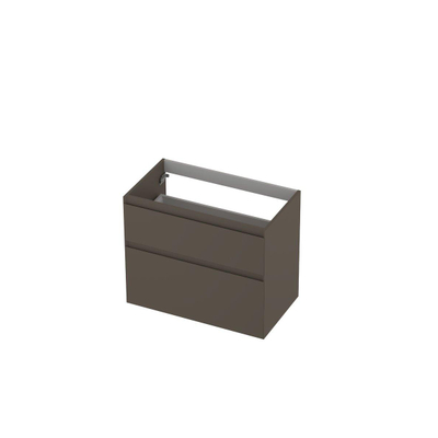INK Wastafelonderkast - 80x45x65cm - 2 lades - greeploos - MDF lak - Mat taupe