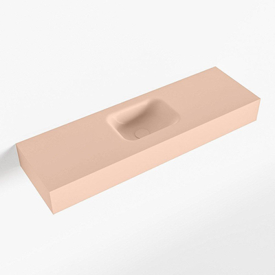 Mondiaz LEX Fontein - 100x30x12cm - wasbak midden - zonder kraangaten - solid surface - Rosee