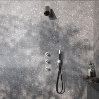 Hotbath Archie Ensemble de douche encastré thermostatique complet Archie 2 robinets darrêt Beam IX Inox 316
